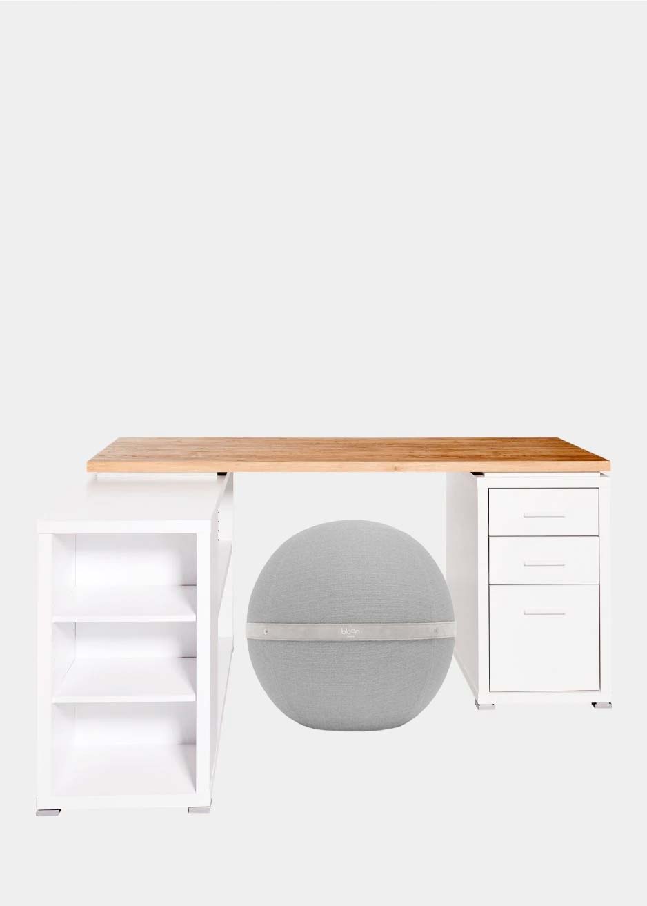Sparkombi White Desk & Ergoball von Paris Bloon